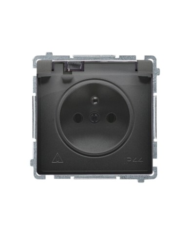 Gniazdo wtyczkowe Simon Basic IP44 16A, czarne z uziemieniem Gniazdo wtyczkowe Simon Basic IP44 16A, czarne z uziemieniem