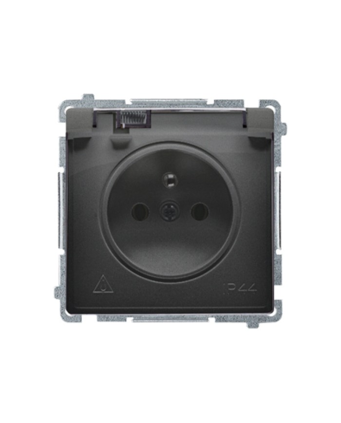 Gniazdo wtyczkowe Simon Basic IP44 16A, czarne z uziemieniem Gniazdo wtyczkowe Simon Basic IP44 16A, czarne z uziemieniem