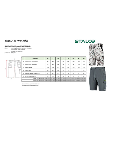 Spodnie robocze STINGER 2XL szare - wygoda i trwałość Spodnie robocze STINGER 2XL szare - wygoda i trwałość
