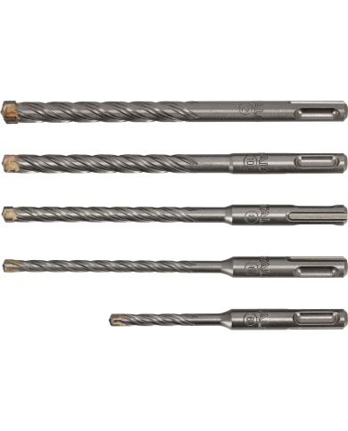 Wiertła do betonu SX5 6,0-12,0 mm - 5 elementów w zestawie Wiertła do betonu SX5 6,0-12,0 mm - 5 elementów w zestawie