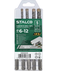 Wiertła do betonu SX5 6,0-12,0 mm - 5 elementów w zestawie Wiertła do betonu SX5 6,0-12,0 mm - 5 elementów w zestawie