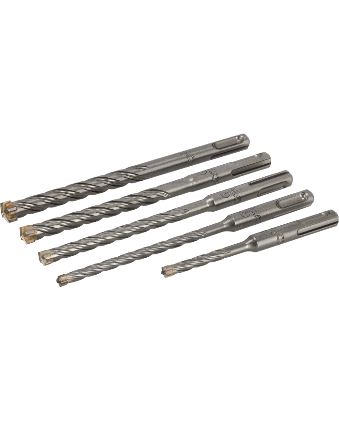 Wiertła do betonu SX5 6,0-12,0 mm - 5 elementów w zestawie Wiertła do betonu SX5 6,0-12,0 mm - 5 elementów w zestawie