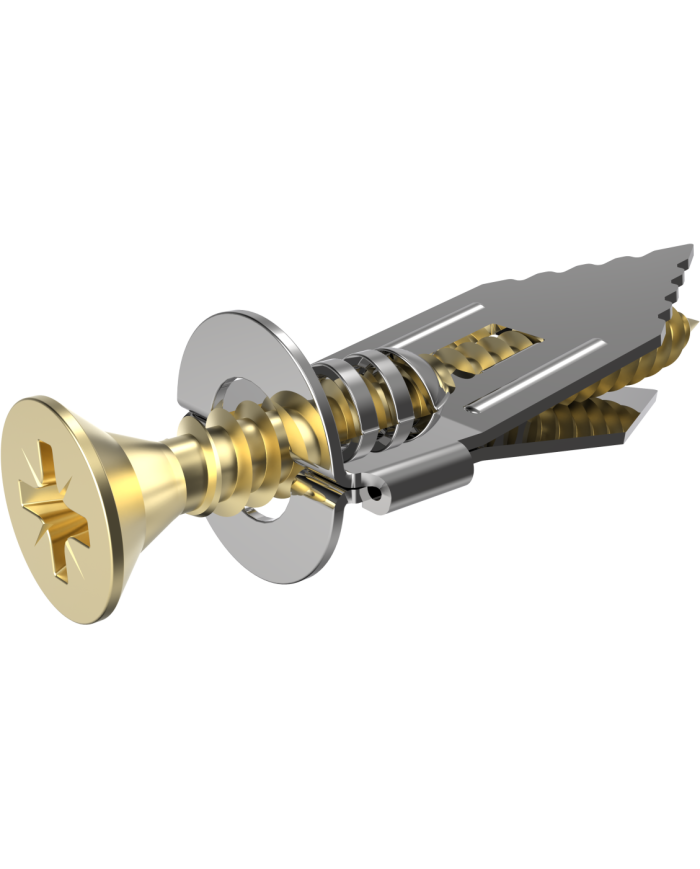 Kotwa metalowa do ścian G-K z wkrętem 4x40 mm - Solidne mocowanie Kotwa metalowa do ścian G-K z wkrętem 4x40 mm - Solidne mocowanie