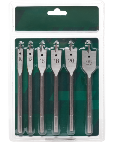 STALCO Kpl. Wierteł Piórowych 10-25 mm - 6 El. Wysoka Jakość