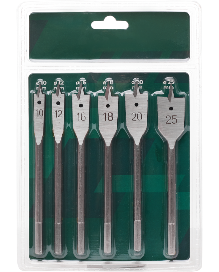 STALCO Kpl. Wierteł Piórowych 10-25 mm - 6 El. Wysoka Jakość