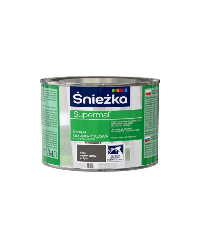 Emalia Supermal szary jasny F566 0,4L - ŚNIEŻKA - Wysoka jakość Emalia Supermal szary jasny F566 0,4L - ŚNIEŻKA - Wysoka jakość