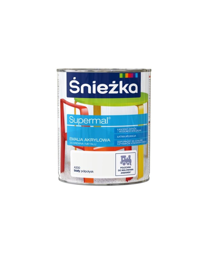 Emalia akrylowa Supremal A300 biały 0,8L - ŚNIEŻKA Emalia akrylowa Supremal A300 biały 0,8L - ŚNIEŻKA