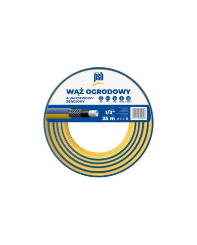 Wąż ogrodowy 4-warstwowy 1/2" 25 m - Wytrzymałość i jakość Wąż ogrodowy 4-warstwowy 1/2" 25 m - Wytrzymałość i jakość