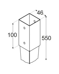 Podstawa słupa 45 PSG 45/550 - Wbijana, Wymiary 46x550x1,5