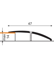 Listwa Borck 47mm ALU srebro 01 - długość 0,9m do wnętrz