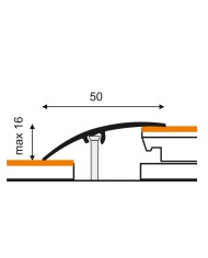 Listwa Borck 50mm ALU srebro 01 - długość 0,93m do wnętrz