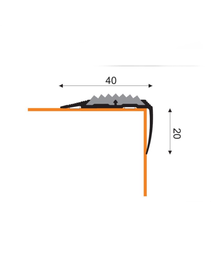 Kątownik Aspro 40x20 ALU 0,9m - Aluminium P0 do zastosowań budowlanych