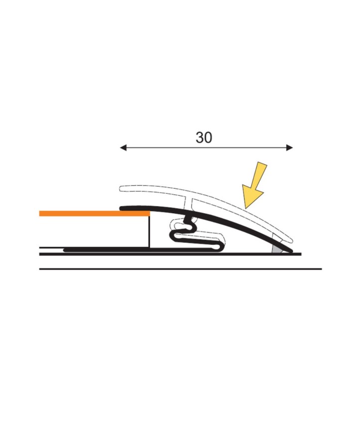 Listwa Aspro 30mm ALU srebro 01 - długość 0,93m do wnętrz