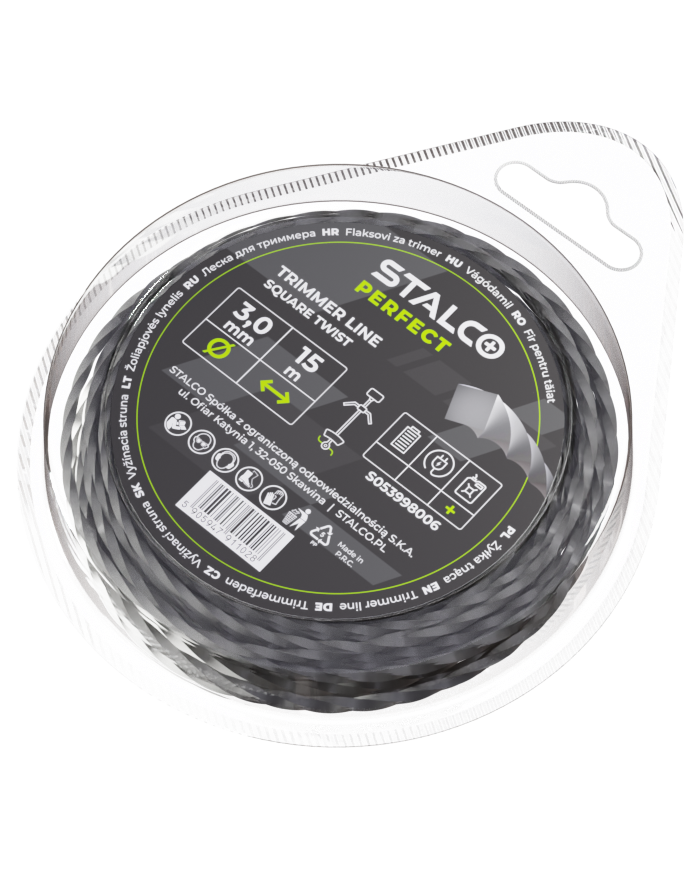 Żyłka tnąca kwadratowa 3,0mm x 15m - Square Twist do koszenia