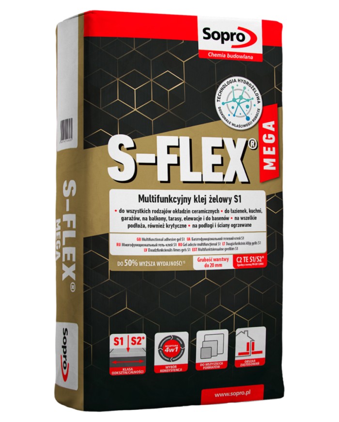 SOPRO 208_S-FLEX MEGA - Wysokoelastyczny klej żelowy 22,5 kg