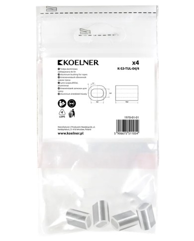 Tuleja do zaklepywania linek 4mm - 4 sztuki w zestawie Tuleja do zaklepywania linek 4mm - 4 sztuki w zestawie