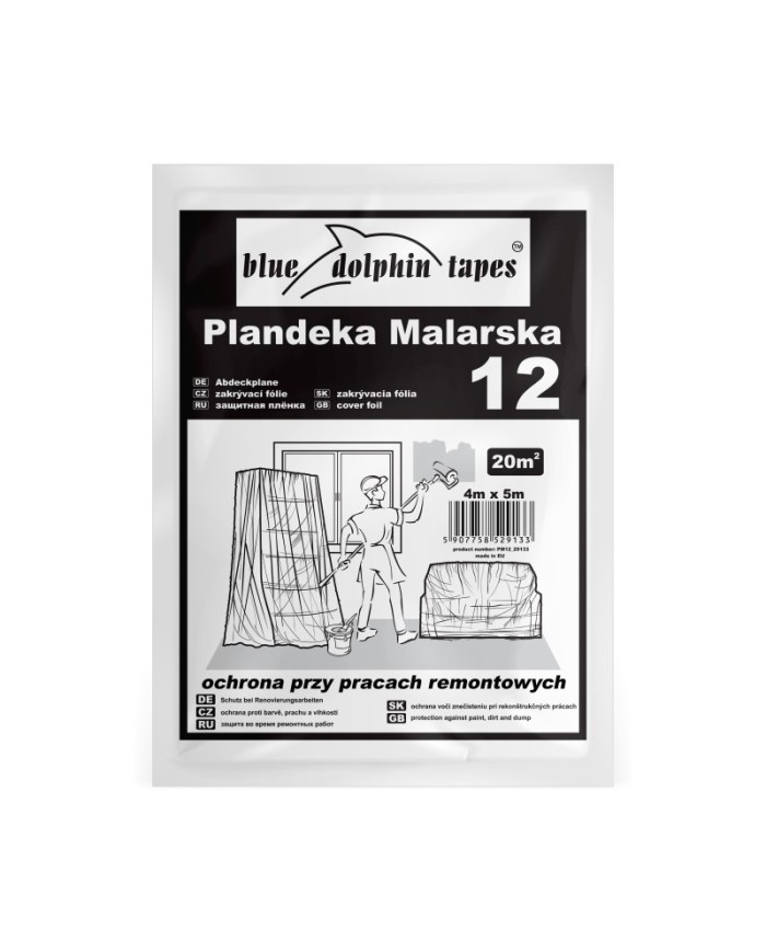 Plandeka Malarska BDT 12 4mx5m - Wysoka Jakość i Wytrzymałość
