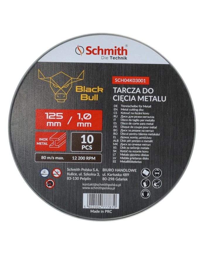 Tarcza do Metalu 125x1,0 Black Bull - 10 sztuk w zestawie