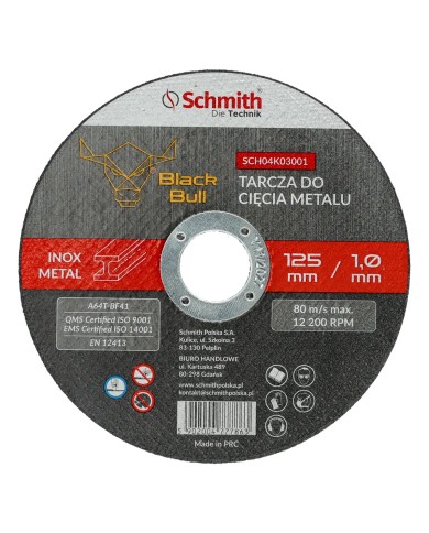 Tarcza do Metalu 125x1,0 Black Bull - 10 sztuk w zestawie Tarcza do Metalu 125x1,0 Black Bull - 10 sztuk w zestawie
