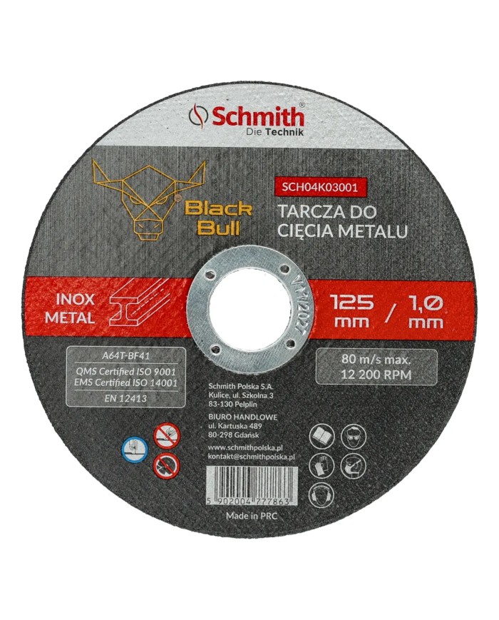 Tarcza do Metalu 125x1,0 Black Bull - 10 sztuk w zestawie