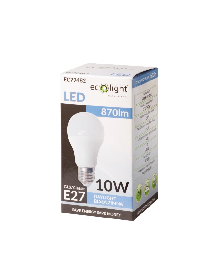Żarówka LED E27 10W 6500K - Energooszczędne Oświetlenie 230V