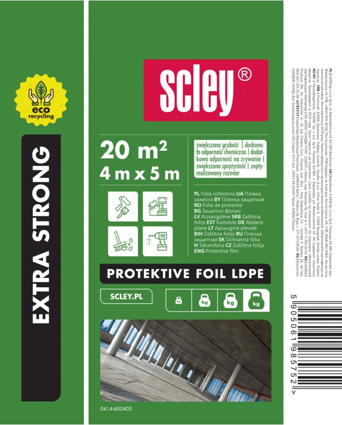 Folia remontowa LDPE ECO Extra Strong 4x5m, gr. 0,06 mm - Scley