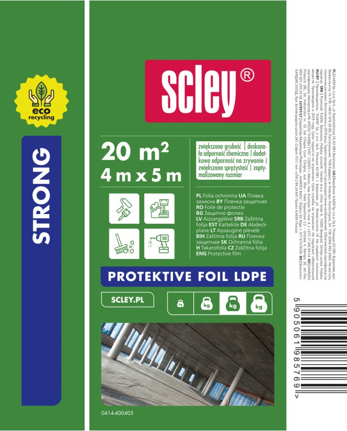 Scley folia remontowa LDPE ECO Strong 4x5m, gr. 0,04 mm - kup teraz!