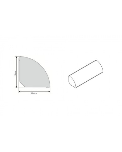 Profil wykończeniowy ćwierćwałek PVC 18x18mm 2,5m Szary - Kup teraz! Profil wykończeniowy ćwierćwałek PVC 18x18mm 2,5m Szary - Kup teraz!