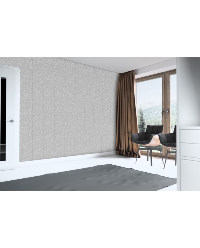 Panel ścienny PVC mat 25cm 2,7m Kwiaty Północy Szary Jasny