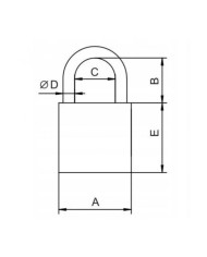 LOB Kłódka Żeliwna Zatrzaskowa Złota KSVZ50-B1-17 - Bezpieczeństwo