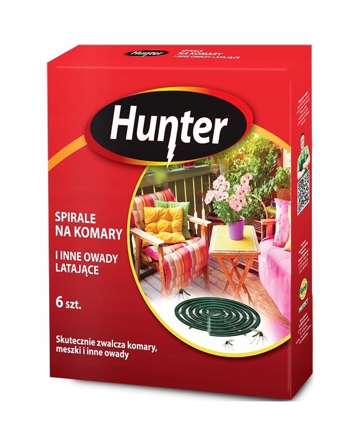 Hunter Spirala na komary i owady 6 sztuk - Skuteczna Ochrona