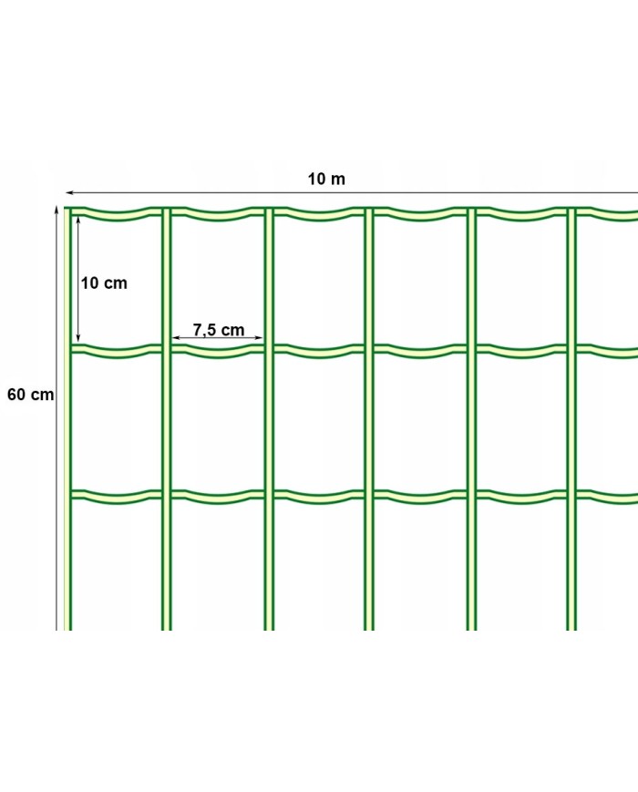 Plantina Siatka LIGHT FENCE 100x75x2.1m zielona - 10mb PCV