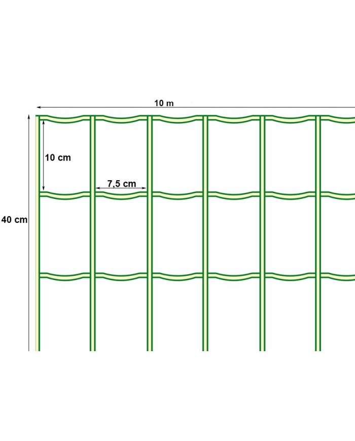 Plantina Siatka LIGHT FENCE 100x75x2.1/0.4m - 10mb Metalowa