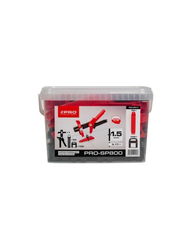 System poziomujący PRO-SP800 1,5 mm - klipsy, kliny, szczypce System poziomujący PRO-SP800 1,5 mm - klipsy, kliny, szczypce