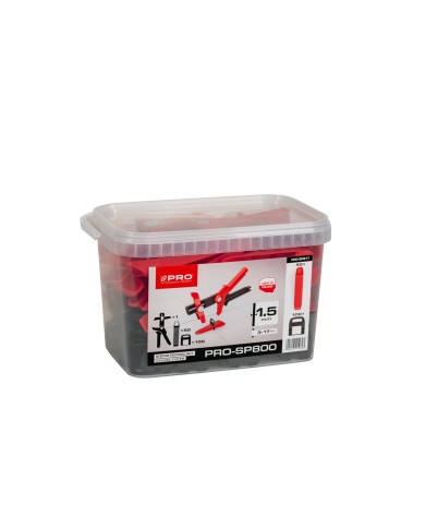 System poziomujący PRO-SP800 1,5 mm - klipsy, kliny, szczypce System poziomujący PRO-SP800 1,5 mm - klipsy, kliny, szczypce