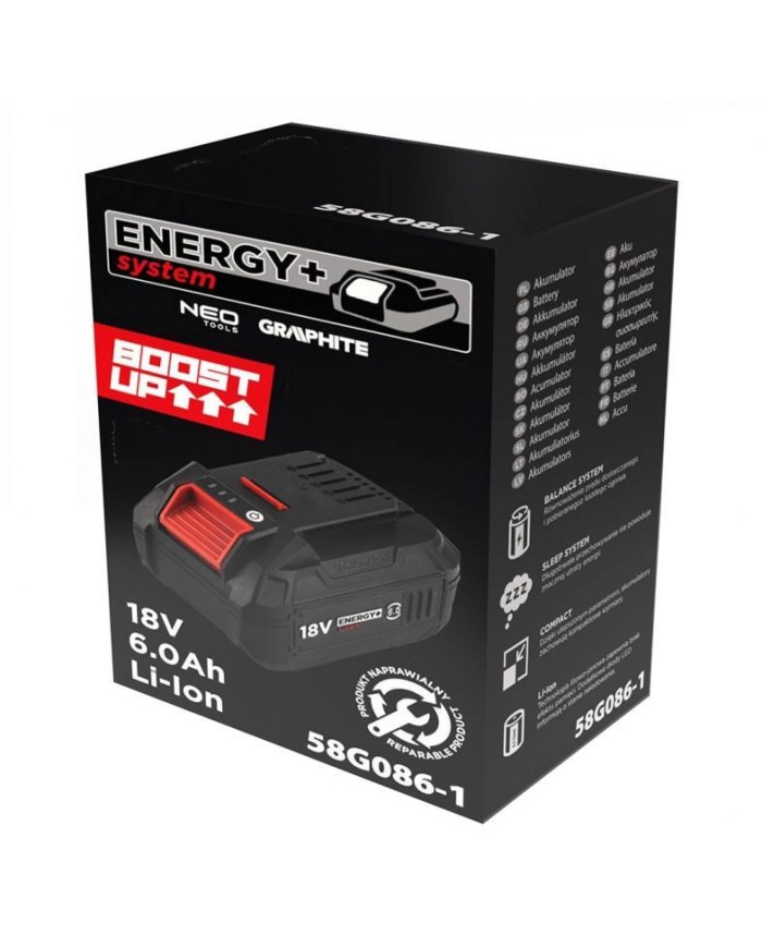 Akumulator Energy+ 18V Li-Ion 6.0Ah - Wydajność i Niezawodność
