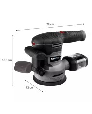 Szlifierka mimośrodowa 450W z walizką i tarczą 125/150 mm