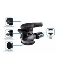 Szlifierka mimośrodowa 450W z walizką i tarczą 125/150 mm