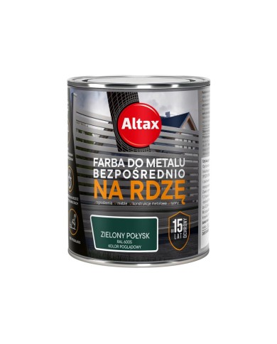 Farba do metalu 0,75 L zielony połysk ALTAX - Wysoka jakość! Farba do metalu 0,75 L zielony połysk ALTAX - Wysoka jakość!