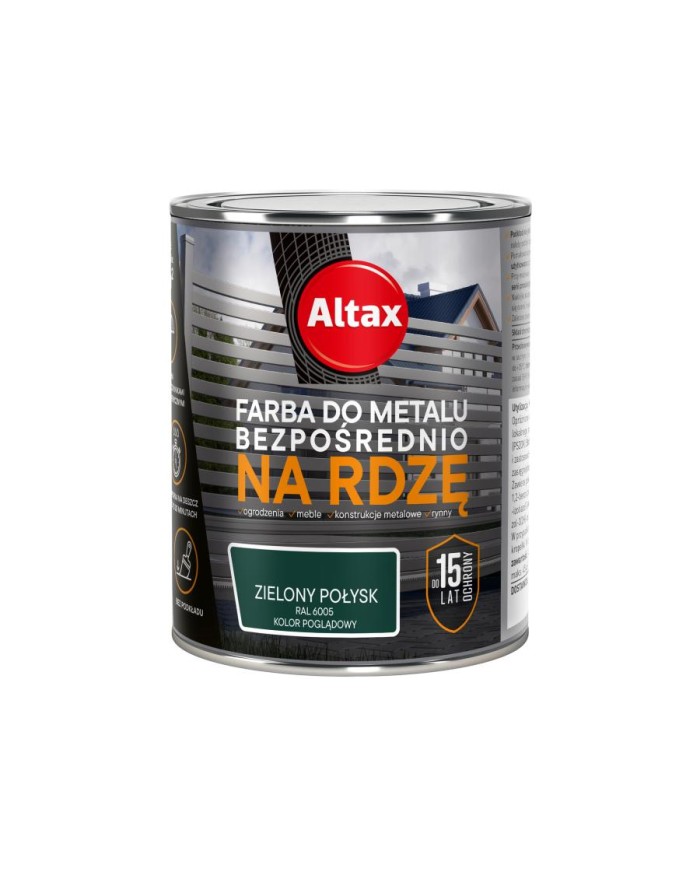 Farba do metalu 0,75 L zielony połysk ALTAX - Wysoka jakość!