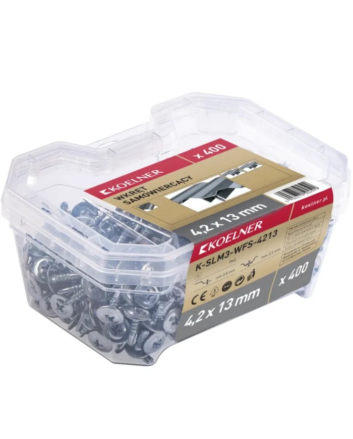 WFS Wkręt samowiercący 4,2x13 mm - 400 szt. w opakowaniu plastikowym