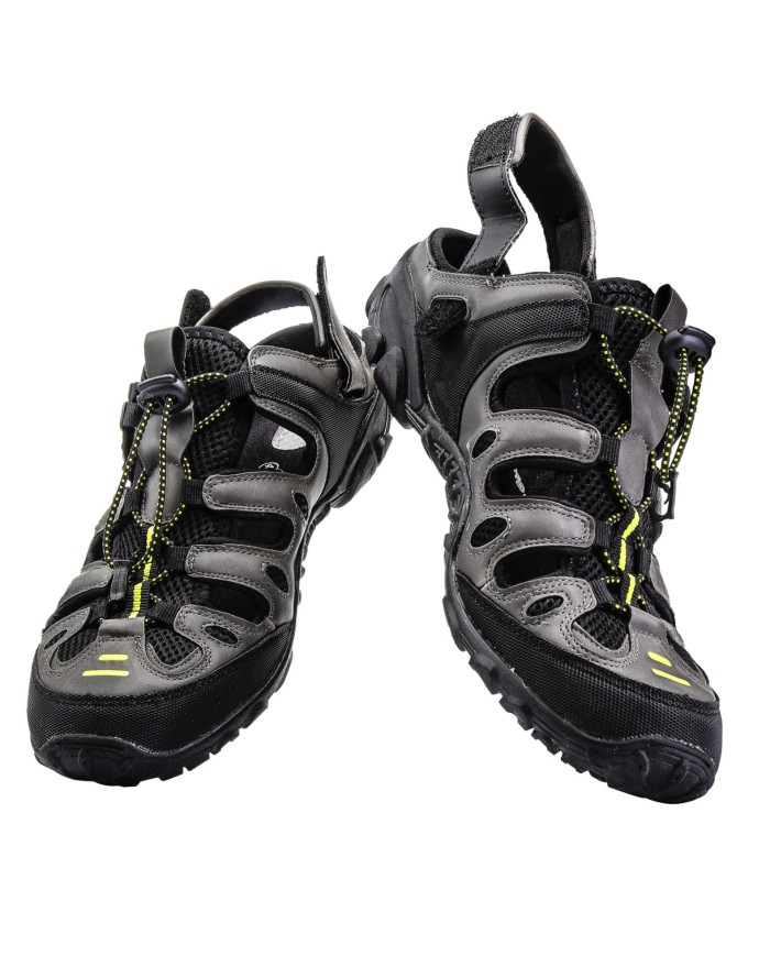 Sandały PU/Dzianina Khaki-Czarny-Ziel 44 - Wygodne i Stylowe