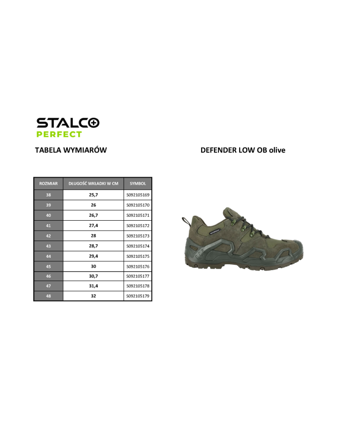 Półbuty DEFENDER LOW OB oliwkowe roz. 44 - Komfort i styl