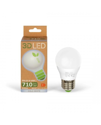 Żarówka LED 8W E27 Kulka 710lm Zimna 6500K - Energooszczędna! Żarówka LED 8W E27 Kulka 710lm Zimna 6500K - Energooszczędna!