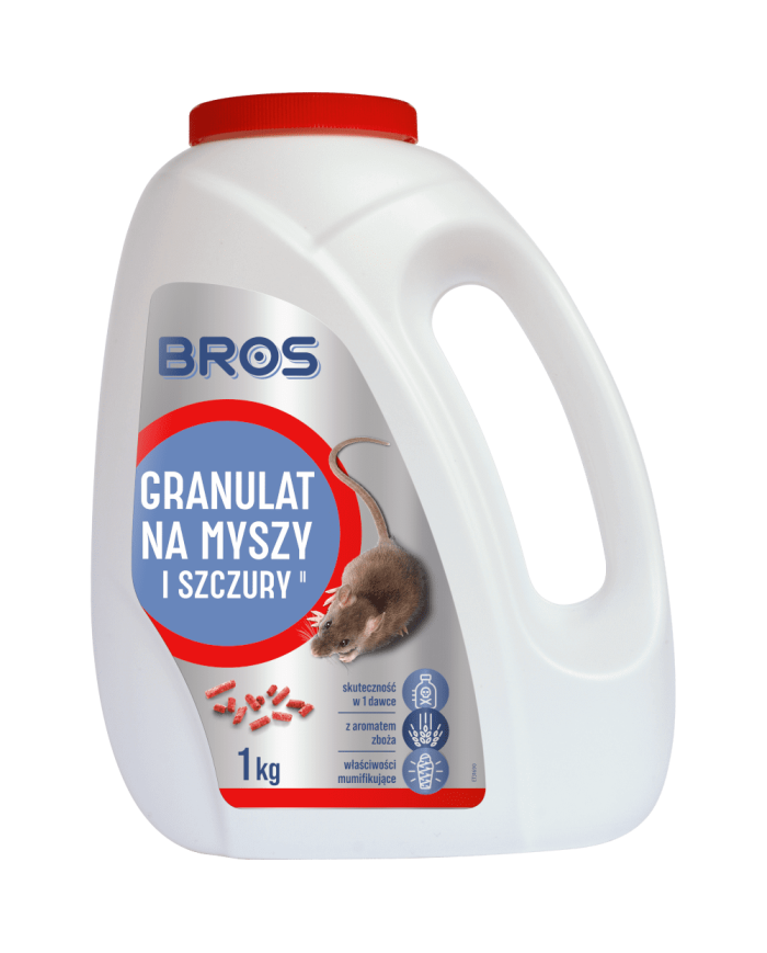 BROS Płatki na myszy i szczury 1kg - Skuteczna ochrona!