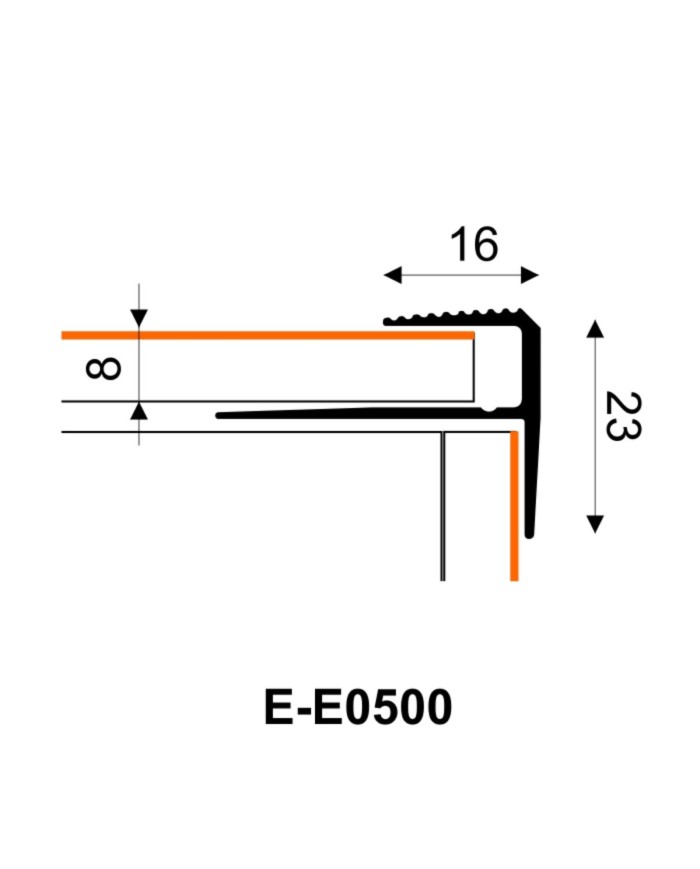 Listwa panelowa Borck 16x23x8 ALU złoto 03 - 0,9m długości