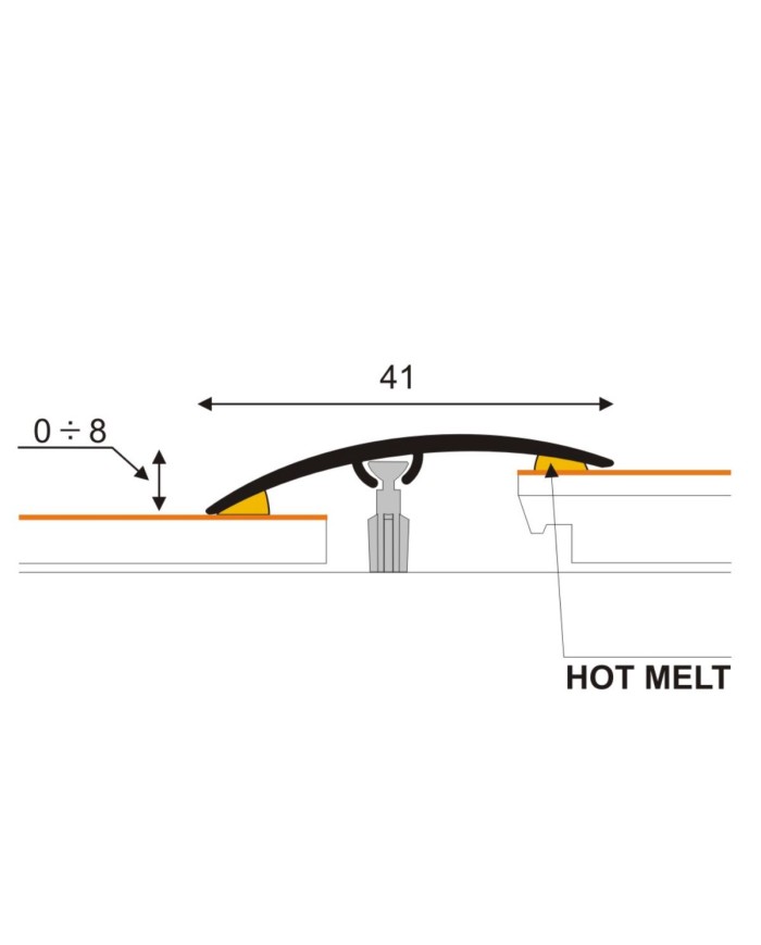 Listwa Borck 41mm ALU złoto 03 - 1,80m do wykończeń wnętrz