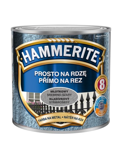 Farba młotkowa srebrno-szara 0,25 L HAMMERITE - idealna do metalu Farba młotkowa srebrno-szara 0,25 L HAMMERITE - idealna do metalu