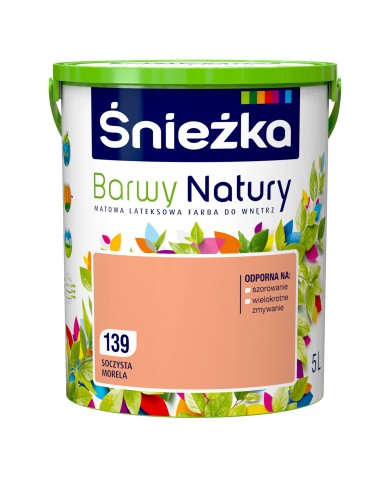Farba ŚNIEŻKA 5L Soczysta Morela - Idealna do Ścian i Sufitów Farba ŚNIEŻKA 5L Soczysta Morela - Idealna do Ścian i Sufitów