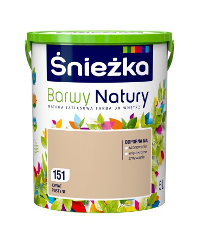 Farba do ścian i sufitów Kwiat Pustyni 5L - ŚNIEŻKA Farba do ścian i sufitów Kwiat Pustyni 5L - ŚNIEŻKA